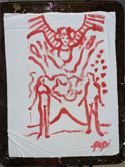 bloodbath / lovers / 3’ x 4’ ft / painting on white sheet